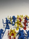 1960   s Vintage Marx Mixed Lot Of 37 Fort Apache Plastic Figures With One Horse