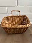 Vintage Wicker Wall Pocket Basket Hanging Farmhouse Boho Floral Basket
