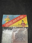 Vintage Bonnet Travel Rain Hat Bag Mini Plastic Travel Case Nos