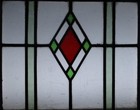 Pretty Geometric Midsize Old English Leaded Stained Glass Window 24 75  X 20 5 