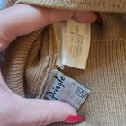 Vintage Pringle Of Scotland Camel Tan Lamaine Wool Turtleneck Sweater Sz 42 L 
