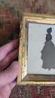 Antique Early Country Wood Gilt Frame Silhouette Cutout Lady Portrait 6 