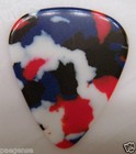 50 New Guitar Picks Celluloid Red  White And Blue Medium Thick  No Logo