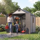 6x8 Ft Outdoor Resin Storage Plastic Garden Shed With Floor And Windows