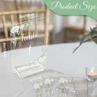 White Rose Acrylic Wedding Table Numbers 120 Stands 4x6 Inch Clear Signs Set
