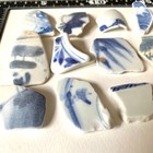 Genuine Sea Pottery  Glass  Mosaic Art Craft Handmade Sea Of Japan  pm08 87g