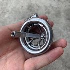 Metal Male Chastity Belt Device Super Small Cage With Tube Spiked Lock Ring Sm