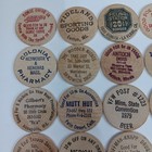 Lot Of 20 Vintage Wooden Nickels Advertising Tokens Exonumia Souvenir Coins Wood