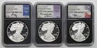 2019-w Proof American Silver Eagle Set Of 3 Pf70 Ultracam Ngc Signed F d i  