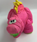 Vintage Fisher Price Puffalumps Dino Roars Pink Stegosaurus Dinosaur Plush 1992