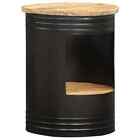 Coffee Table Bowl-shaped End Table With Steel Base Solid Wood Reclaimed Vidaxl V