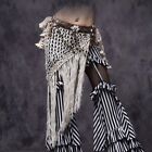 Women Belly Dance Costume Carnival Tribal Beads Coins Fringe Hip Scarf Belt Wrap