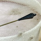 Antique 8-1 2  Victorian Hat Pin   art Deco Black Plastic Bead