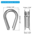 2 Pcs 12mm 1 2  Wire Rope Thimble Cable Thimbles 304 Stainless Steel For Boat