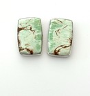 Vintage Native American Sterling Silver Variscite Post Earrings Signed Ka