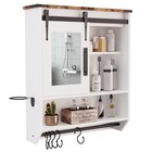 Wall Mounted Bathroom Cabinet Medicine Cabinet Organizer W  Mirror Sliding Door