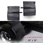 Poly Quarter Fenders For Semi Trucks Black 24 x24  Mud Flap Hangers tube Brac   