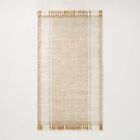 3 x5  Wide Border Stripe Handmade Woven Accent Rug Tan cream - Hearth  