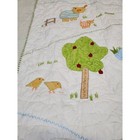 Pottery Barn Kids White Green Striped Cottontail Farmyard Friend Baby Crib Quilt