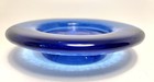 Vintage Fire And Light Cobalt Blue Candle wine Holder Recycled Glass 6-1 2 