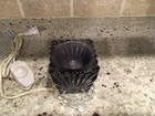 Rare  Vtg Art Deco Design Purple   Clear Glass Accent Table Lamp - Dimmer Switch