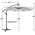 10 Ft Solar Offset Umbrella Offset Hanging Cantilever Umbrella W 32 Led Lights