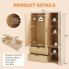 3 Doors  Armoire Wardrobe Cabinet Closet With Mirrors And Hanging Rod