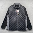 Puma Frost Quilted Golf Jacket Mens 2xl Black Slate Gray 621522-01 New With Tags