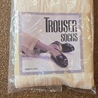 Vintage Trouser Socks Cream Beige Made In Usa Ribbed Nylon 1x - 3x One Pair Nwt