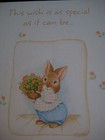 Unused 1990s Vintage Greeting Card Hallmark Birthday Bunny W  Flower Basket