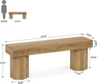Wooden Dining Bench  41  Farmhouse Entryway Bench For Indoor Space  Long End