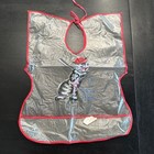 Vtg Carlton Child Apron Bib Clear Vinyl Kitten Baseball Sugar Puss 50 s Kitsch