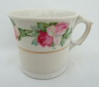 Antique German Roses Porcelain Childs Mug   Vanity Brush Holder