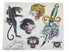 Tattoo Flash  original  Jason Kundell 1999 San Jose Ca 14x11  1 Sheet
