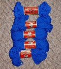 Vintage Aunt Lydia s Lot 5 Heavy Rug Yarn National Blue 60yd each Polyester New