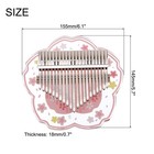 21keys Thumb Piano transparent Pink Flower Portable Finger Piano With Carry Box