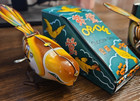 Vintage Chinese Clockwork Oriole Tin Wind-up Toy  Original Box Ms  569