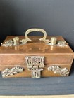 Vintage Copper With Brass Decorations Trinket Jewelry Box