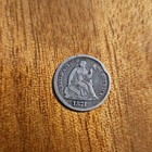 1871 Seated Liberty Half Dime Silver Coin  Business Strike  Philadelphia Mint