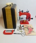 Rare Red Blackside Singer 20 Sewhandy Sewing Machine Trapezoid Case Red Clamp   