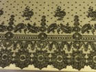 Antique French Black Chantilly Lace Flounce Trim 72  X 12 1 2  Circles Yardage