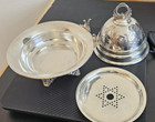 Vintage Chantilly Silver Plated Butter cheese Dish With Lid 3 Piece
