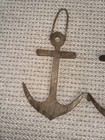 2 Wooden Anchors With Rope Chain Art Wall Hanging Nautical Beach Decor