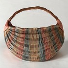Vintage Wicker Wall Hanging Basket Large Multi-color Excellent Boho Cottage Core