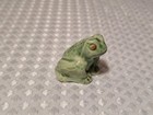 Vintage Green Frog Toad Figurine Figure Small 1 3 8  Ceramic Porcelain