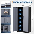 Metal Storage Cabinet With 2 Doors 5 Shelves 72 Garage Storage Cabinet With Lock