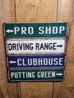 Vintage Style Golf Course Directions Steel Sign Free Shipping
