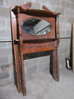   Tall Ornate Antique Oak Fireplace Mantel Oval Mirror   48 X 80   Salvage