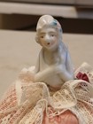 Art Deco Porcelain Half Doll Pin Cushion Ex Con