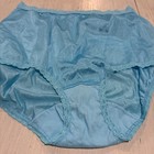 Granny Panties Nylon Cotillion Size 6 Solid Blue Gusset Shiny Vintage
